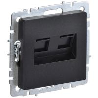 Брайт черный розетка RJ11+RJ45 скрытая 2-ая 