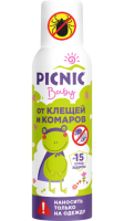 Аэрозоль от клещей и комаров 100мл Picnic Baby